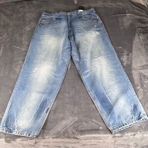 NWT Baggy Wide Leg Y2K 2000’s RocaWear Embroidered Skater Denim Jeans Streetwear